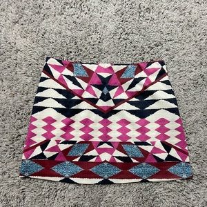 Patterned satin skirt